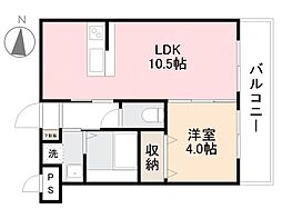 JR高徳線 昭和町駅 徒歩8分の賃貸マンション 3階1LDKの間取り