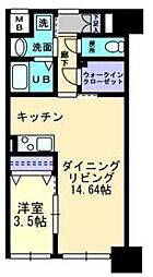 高松琴平電気鉄道琴平線 瓦町駅 徒歩2分の賃貸マンション 4階1LDKの間取り