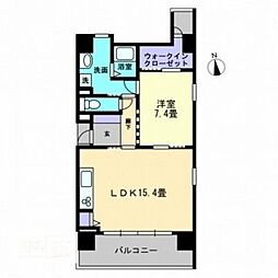 JR予讃線 高松駅 徒歩7分の賃貸マンション 5階1LDKの間取り