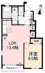 JR高徳線 屋島駅 徒歩26分の賃貸アパート 1階1LDKの間取り