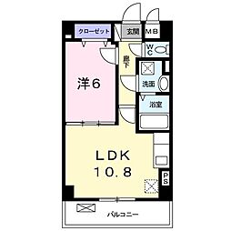 高松琴平電気鉄道長尾線 林道駅 徒歩5分の賃貸マンション 3階1LDKの間取り