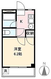 JR高徳線 昭和町駅 徒歩7分の賃貸マンション 2階1Kの間取り