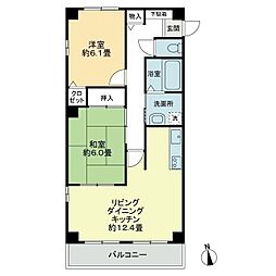 香川県高松市木太町5086-10の賃貸アパート 2階2LDKの間取り