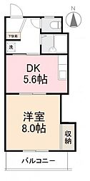 高松琴平電気鉄道長尾線 高田駅 徒歩23分の賃貸マンション 5階1DKの間取り