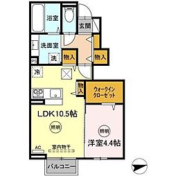 高松琴平電気鉄道琴平線 三条駅 徒歩20分の賃貸アパート 1階1LDKの間取り