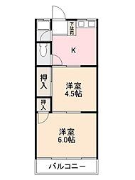 高松琴平電気鉄道琴平線 三条駅 徒歩10分の賃貸アパート 1階2Kの間取り