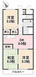 ダイアパレス栗林公園 3DKの間取図画像
