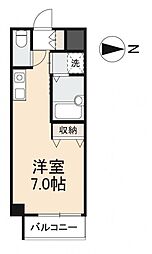 高松琴平電気鉄道琴平線 栗林公園駅 徒歩6分の賃貸マンション 6階ワンルームの間取り