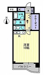 JR高徳線 古高松南駅 徒歩6分の賃貸マンション 4階1Kの間取り