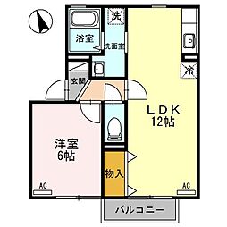 高松琴平電気鉄道長尾線 元山駅 徒歩18分の賃貸アパート 1階1LDKの間取り