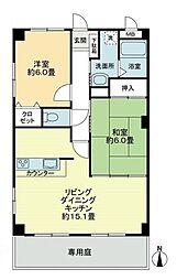 JR予讃線 鬼無駅 徒歩16分の賃貸アパート 1階2LDKの間取り