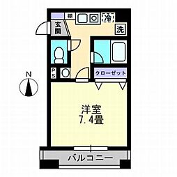 高松琴平電気鉄道琴平線 瓦町駅 徒歩6分の賃貸マンション 3階1Kの間取り