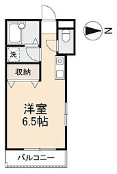 JR高徳線 栗林駅 徒歩5分の賃貸アパート 2階ワンルームの間取り