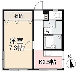 JR高徳線 昭和町駅 徒歩7分の賃貸マンション 1階1Kの間取り