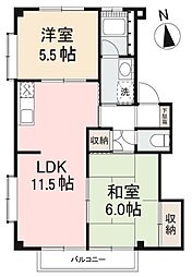 高松琴平電気鉄道琴平線 栗林公園駅 徒歩3分の賃貸マンション 1階2LDKの間取り