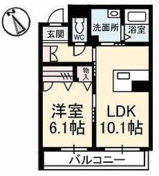 高松琴平電気鉄道長尾線 水田駅 徒歩8分の賃貸マンション 3階1LDKの間取り