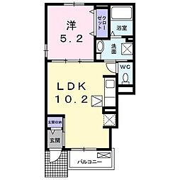 高松琴平電気鉄道長尾線 花園駅 徒歩9分の賃貸アパート 1階1LDKの間取り