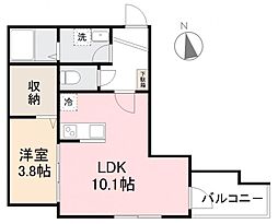 JR高徳線 栗林駅 徒歩8分の賃貸アパート 3階1LDKの間取り