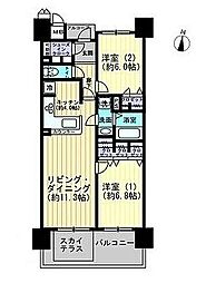 JR予讃線 高松駅 徒歩12分の賃貸マンション 12階2LDKの間取り