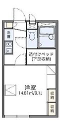 レオパレスワイドフォレスト 1Kの間取図画像