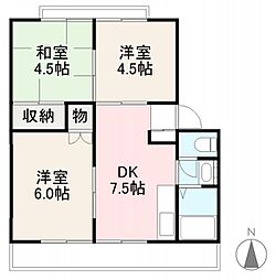 ニュークレインハイツF 3DKの間取図画像