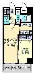 エルドラード常磐町 1LDKの間取図画像