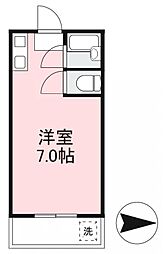 シルクハイム中央町 ワンルームの間取図画像