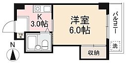 リベルテ二番丁 1Kの間取図画像