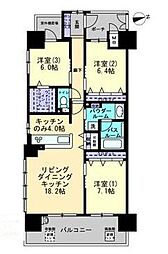 アルファステイツ天神前 3LDKの間取図画像