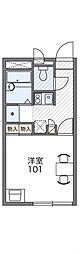 レオパレス薫峰 1Kの間取図画像