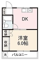 JR予讃線 香西駅 徒歩2分の賃貸マンション 1階1DKの間取り