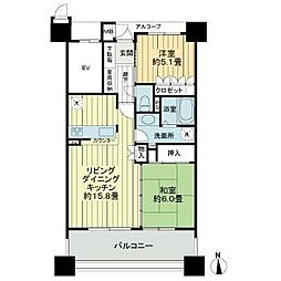 サーパス太田中央公園二番館 2LDKの間取図画像