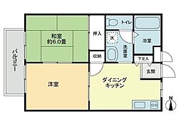高松琴平電気鉄道長尾線 花園駅 徒歩13分の賃貸アパート 2階2DKの間取り