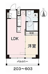 JR予讃線 高松駅 徒歩7分の賃貸マンション 3階1LDKの間取り