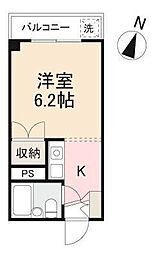 JR高徳線 昭和町駅 徒歩7分の賃貸マンション 2階1Kの間取り