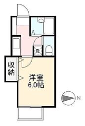 メゾンブランシェ 1Kの間取図画像
