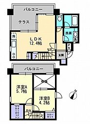 キュービックパレス 2LDKの間取図画像