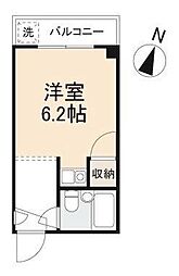 JR高徳線 昭和町駅 徒歩7分の賃貸マンション 3階ワンルームの間取り