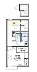 JR予讃線 端岡駅 徒歩15分の賃貸アパート 2階1Kの間取り