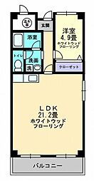 JR高徳線 昭和町駅 徒歩13分の賃貸マンション 5階1LDKの間取り