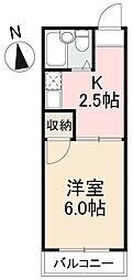 ワトホート 1Kの間取図画像