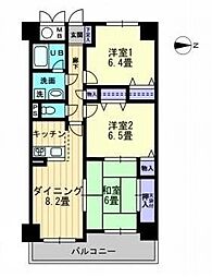 ヴァリューマリオン円座 3DKの間取図画像