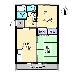 Speranza高松 2DKの間取図画像