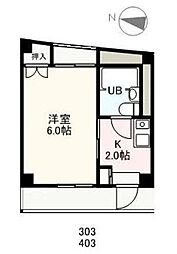コーポ昭和 1Kの間取図画像