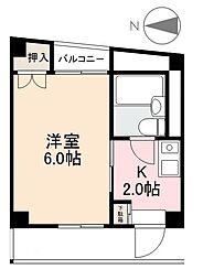 コーポ昭和 1Kの間取図画像