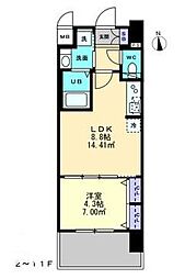 Ｓ-ＲＥＳＩＤＥＮＣＥ中央町ａｌｅｃｔｒａ 5階1LDKの間取り