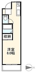 西町ハイツ ワンルームの間取図画像