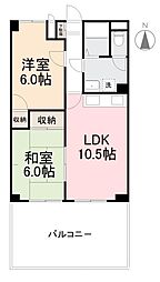 グローバル高松 2LDKの間取図画像
