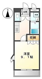 ワンダーハウスB 1Kの間取図画像