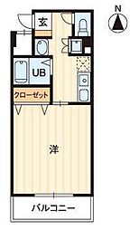 リミエール野口 4階1Kの間取り
